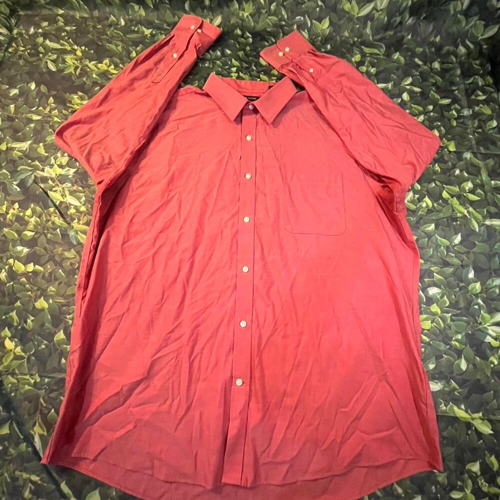 Tommy-hilfiger Men's Red and Burgundy Shirt